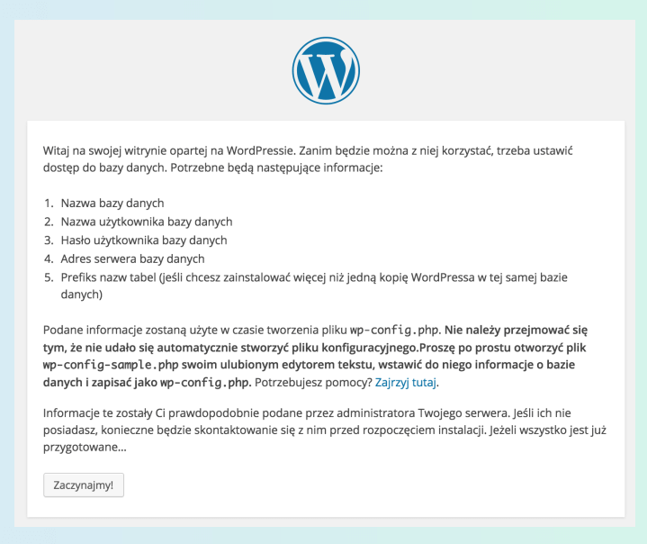 Instalacja WordPress